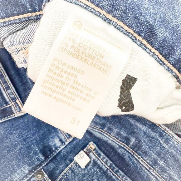 AG Farrah High Rise Skinny Denim Jeans Med-dark Wash Japanese Fabric Size 31 - Picture 7 of 9